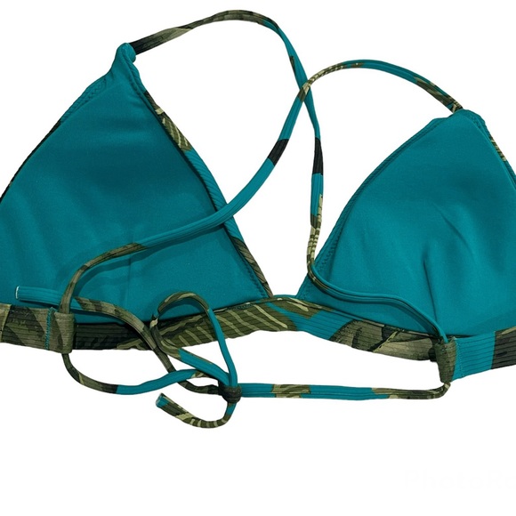 Rip Curl Coco Beach Crossback Tri Bikini Top Turquoise S - Picture 3 of 5